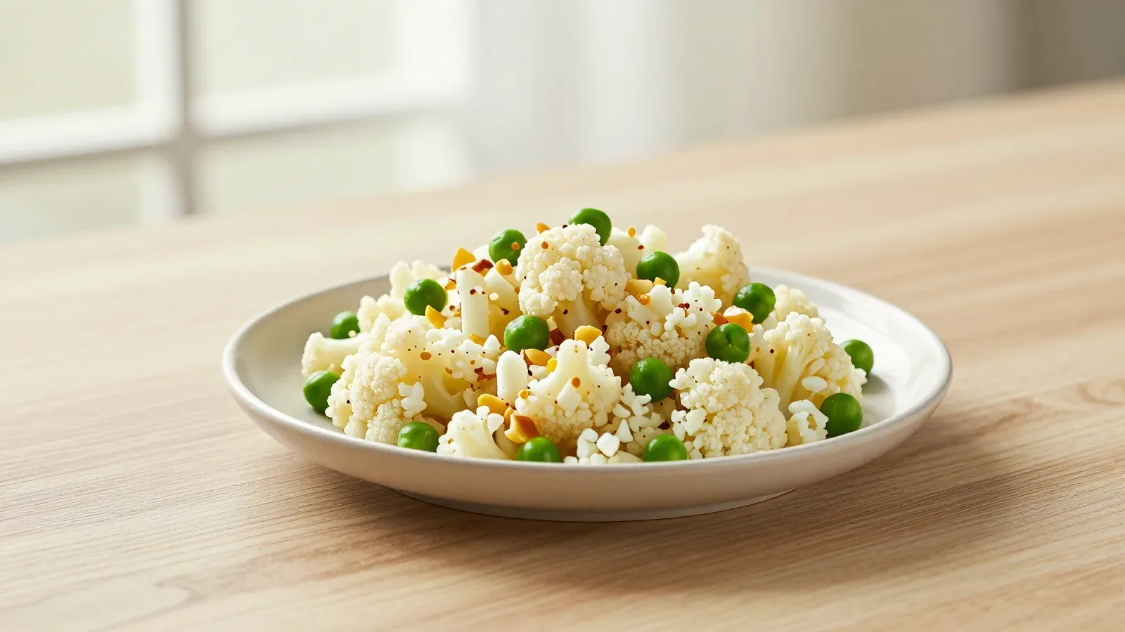Arroz de Couve-Flor com Ervilha