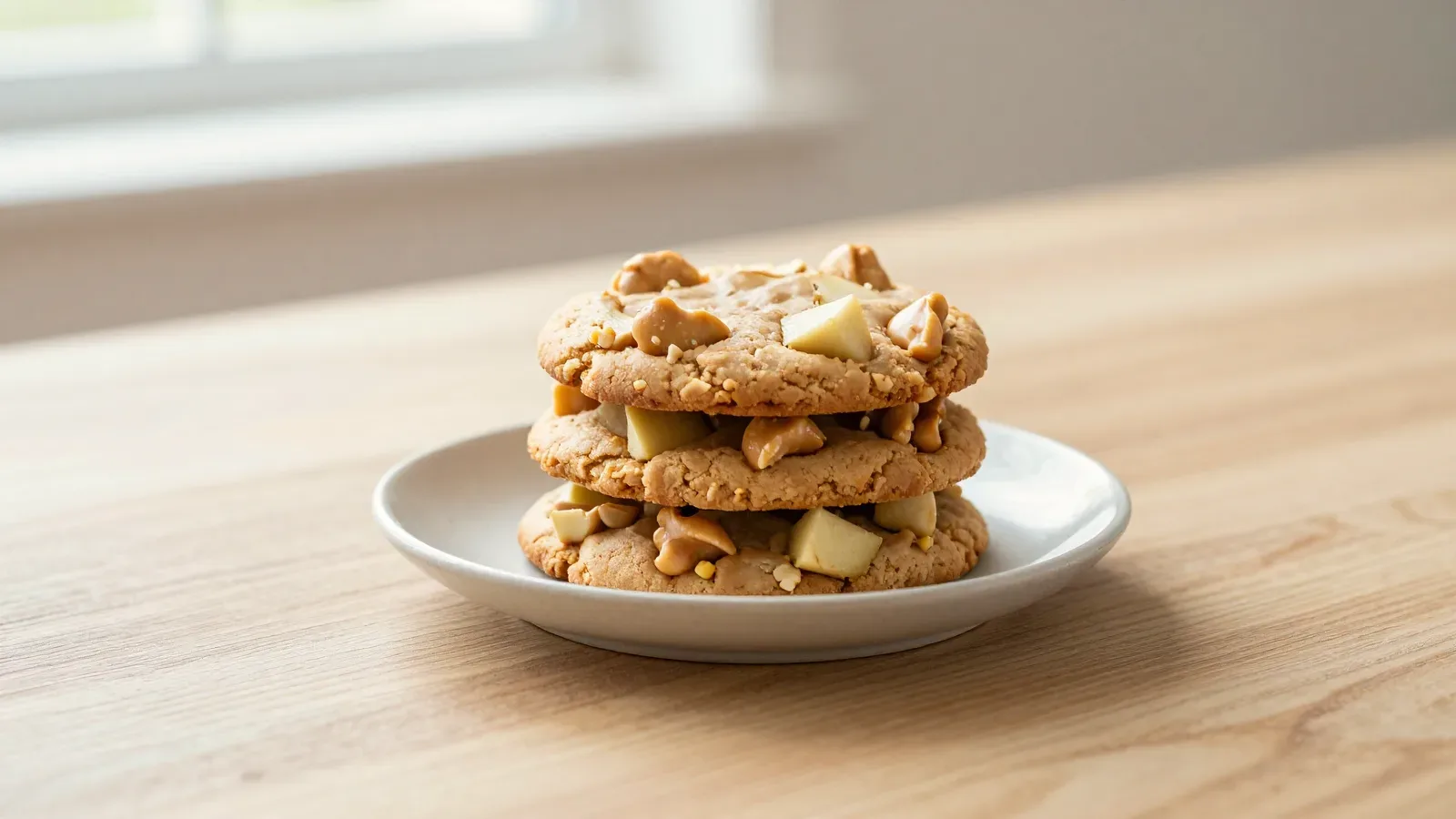 Cookies de Maçã com Pasta de Amendoim