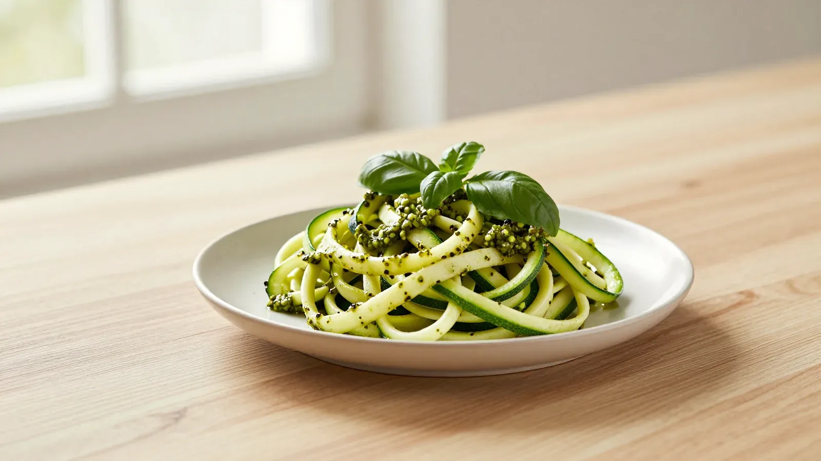 Macarrão de Abobrinha ao Pesto