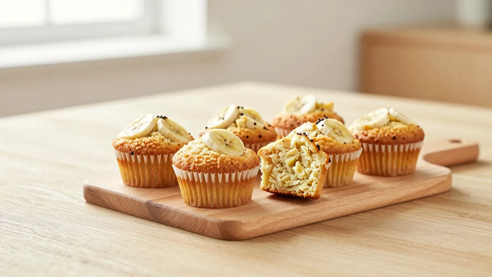 Muffin de Banana com Farinha de Coco