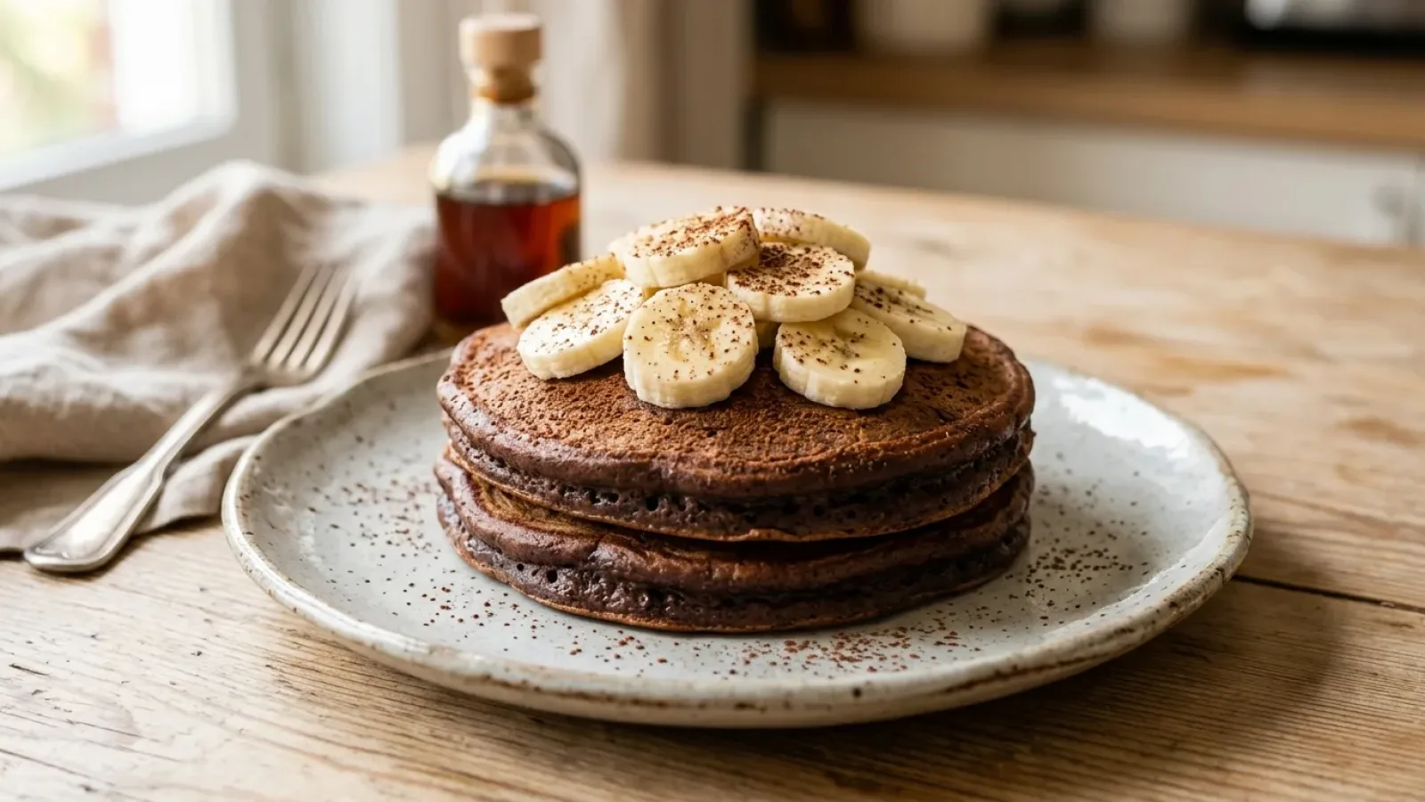 Panqueca de Banana com Cacau