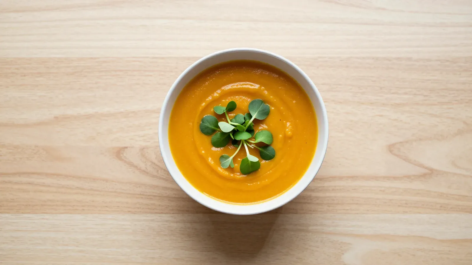 Sopa de Abóbora com Agrião